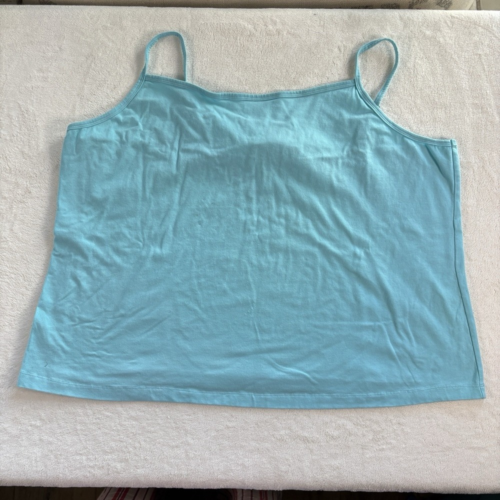 Venezia Womens Plus Size 26/28 Blue Camisole Tank Top Spaghetti Strap Stretchy